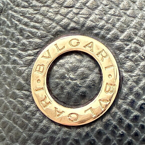 $899 Authentic BVLGARI Made in ITALY Unisex Navy Blue Leather Bifold Long Wallet - Picture 6 of 12